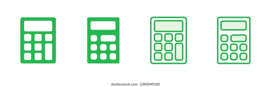Conjunto de iconos de la calculadora. Icono de calculadora de cuentas. vector de calculadora