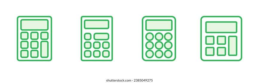 Conjunto de iconos de la calculadora. Icono de calculadora de cuentas. vector de calculadora