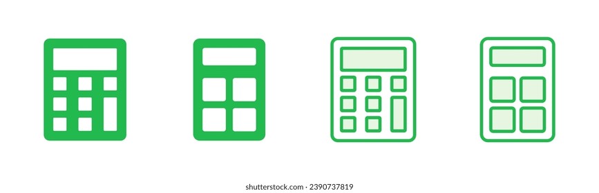 Conjunto de iconos de la calculadora. Icono de calculadora de cuentas. vector de calculadora