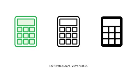 Conjunto de iconos de la calculadora. Icono de calculadora de cuentas. vector de calculadora