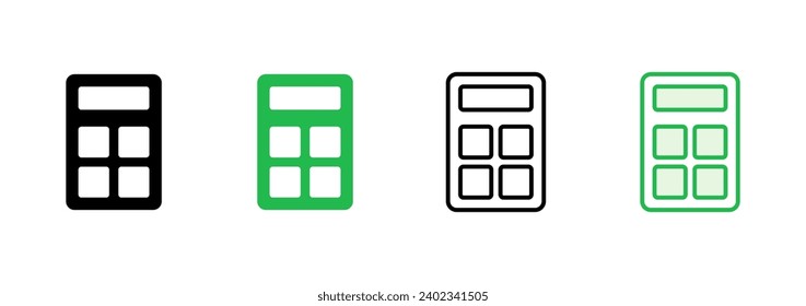 Conjunto de iconos de la calculadora. Icono de calculadora de cuentas. vector de calculadora