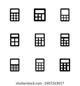 Conjunto de iconos de la calculadora. Icono de calculadora de cuentas. vector de calculadora