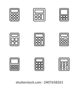 Conjunto de iconos de la calculadora. Icono de calculadora de cuentas. vector de calculadora