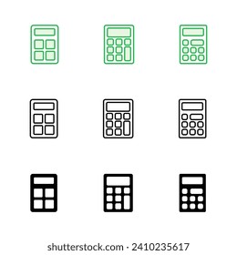 Conjunto de iconos de la calculadora. Icono de calculadora de cuentas. vector de calculadora