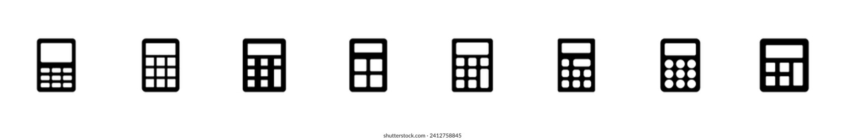 Conjunto de iconos de la calculadora. Icono de calculadora de cuentas. vector de calculadora