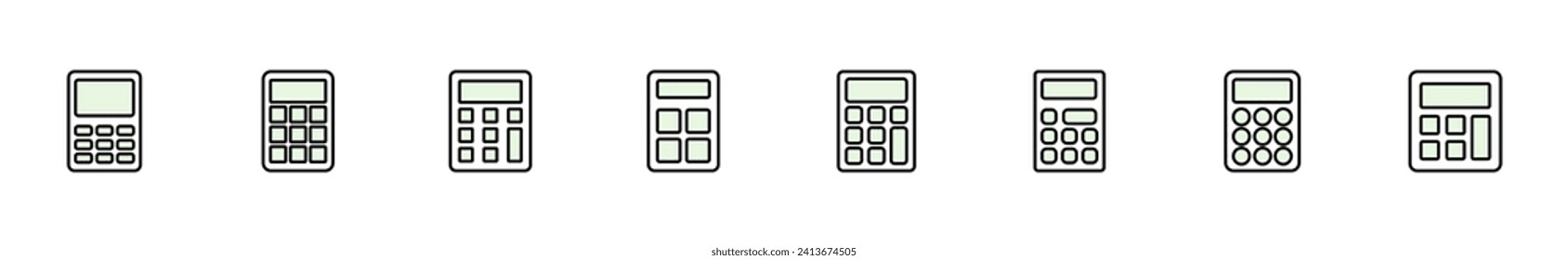 Conjunto de iconos de la calculadora. Icono de calculadora de cuentas. vector de calculadora