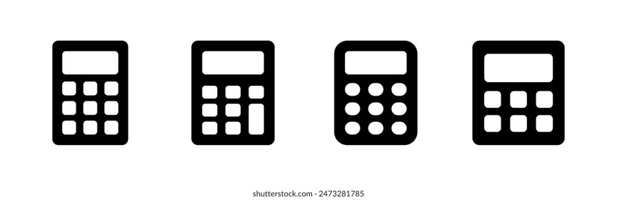 Conjunto de iconos de calculadora. Icono de calculadora contable. Vector de calculadora