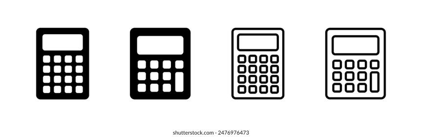 Conjunto de iconos de calculadora. Icono de calculadora contable. Vector de calculadora