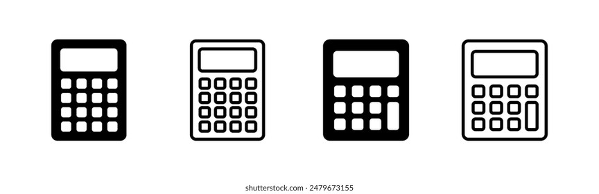 Conjunto de iconos de calculadora. Icono de calculadora contable. Vector de calculadora