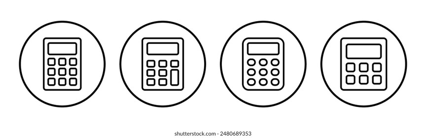 Conjunto de iconos de calculadora. Icono de calculadora contable. Vector de calculadora