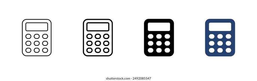 Conjunto de iconos de calculadora. Icono de calculadora contable. Vector de calculadora