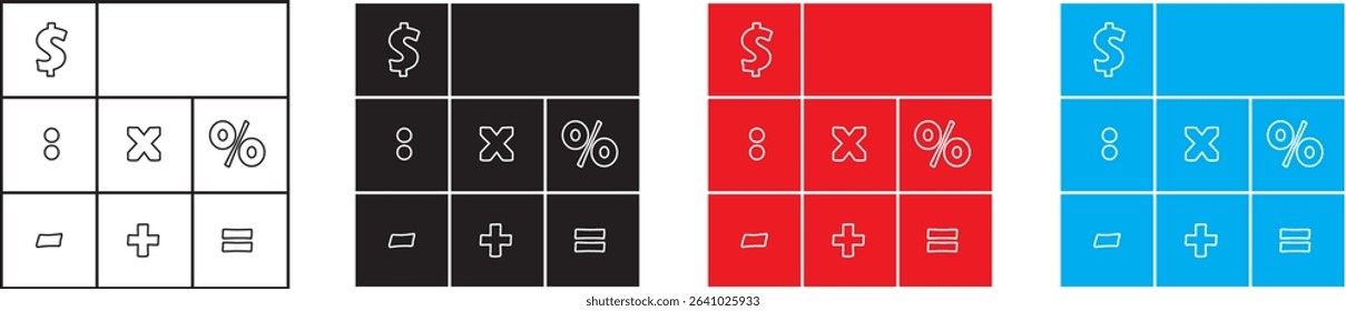 Calculator icon set. Accounting calculator icon. calculator vector
