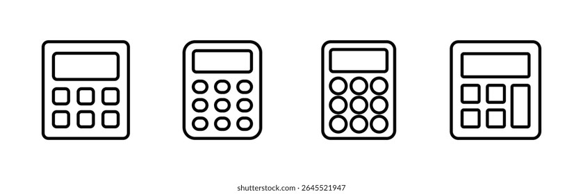 Conjunto de ícones da calculadora. Ícone da calculadora de contabilidade. vetor da calculadora