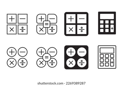 Calculator icon set for app web logo banner - Vector