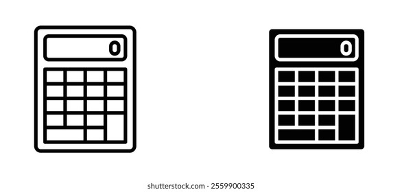 Calculator Icon set in black color for ui designs