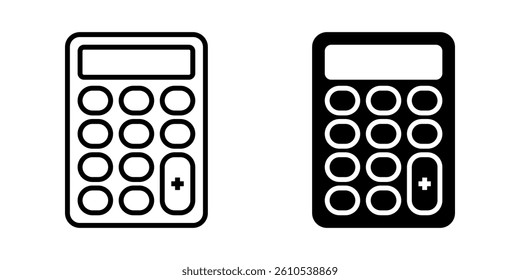 Calculator icon set. Flat illustration of icons on a white background