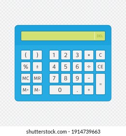 Calculator icon set in flat style. Electronic calculator isolated on white background. Flat design vector business counting device mock up for application interface and web design.