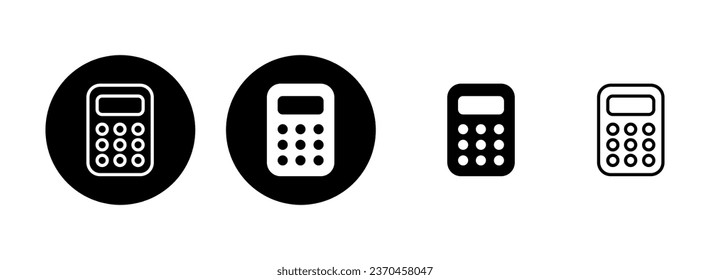 Calculator icon set illustration. Accounting calculator sign and symbol.