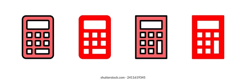 Calculator icon set illustration. Accounting calculator sign and symbol.