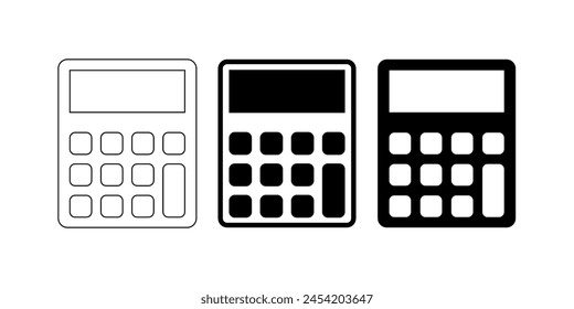 calculator icon set isolated on white background