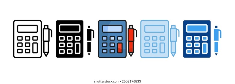 Calculator Icon Set Multiple Style Collection