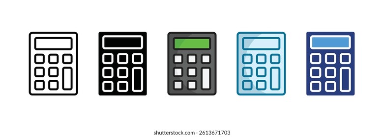 Calculator Icon Set Multiple Style Collection