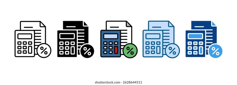 Ícone da Calculadora Definir Coleção de Vários Estilos