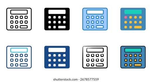 Conjunto de iconos de calculadora colección de estilos múltiples 
