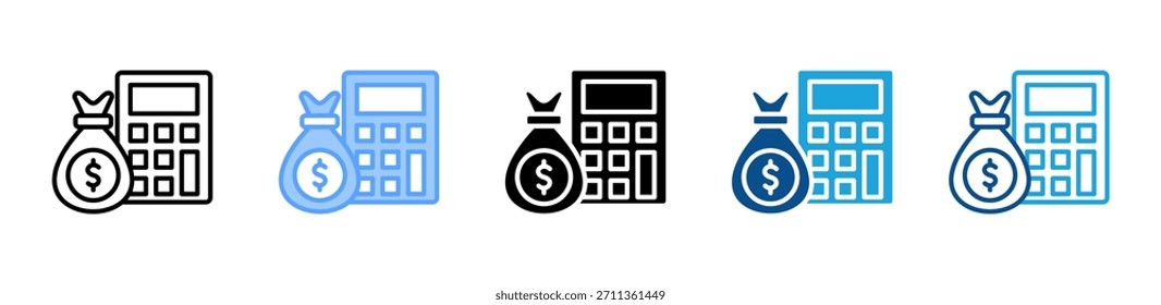 Conjunto de iconos de calculadora colección de estilos múltiples