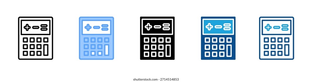 Ícone da calculadora definir coleção de vários estilos
