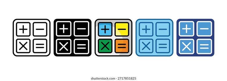 Ícone da Calculadora Definir Coleção de Vários Estilos