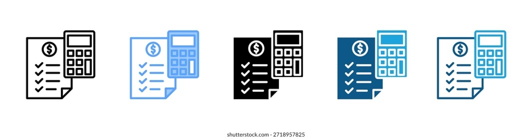 Conjunto de iconos de calculadora colección de estilos múltiples