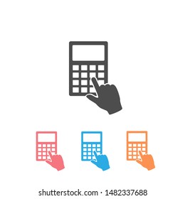 Calculator icon set on white background. Vector illustration