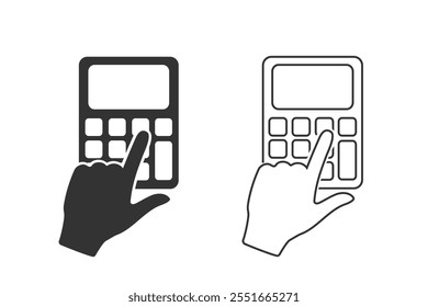 Calculator icon set on white background. Vector illustration