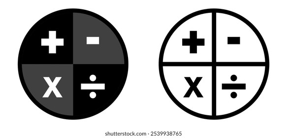 Calculator icon. set of calculator symbol for app, ui, website. vector sign on transparent background.