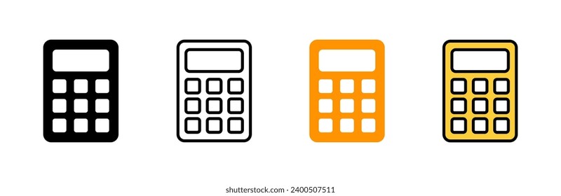 Calculator icon set vector. Accounting calculator sign and symbol.