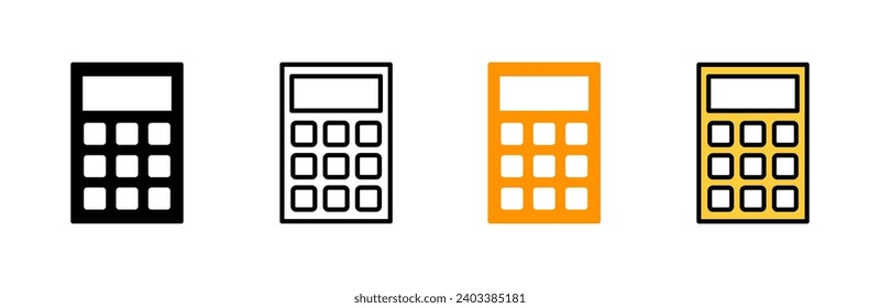 vector conjunto de iconos de la calculadora. Signo y símbolo de la calculadora de contabilidad.