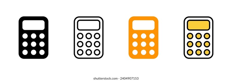 Calculator icon set vector. Accounting calculator sign and symbol.