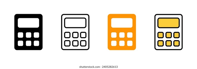 vector conjunto de iconos de la calculadora. Signo y símbolo de la calculadora de contabilidad.