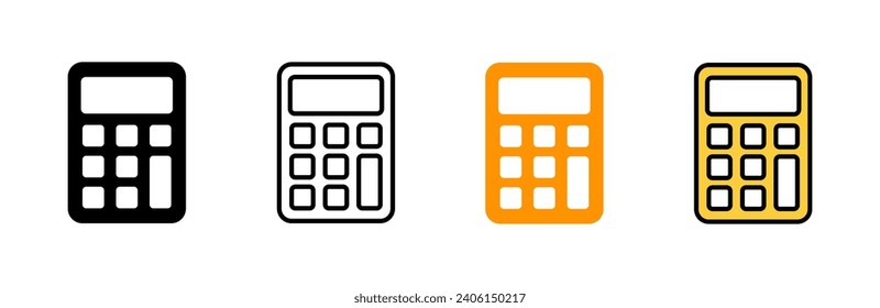 Calculator icon set vector. Accounting calculator sign and symbol.