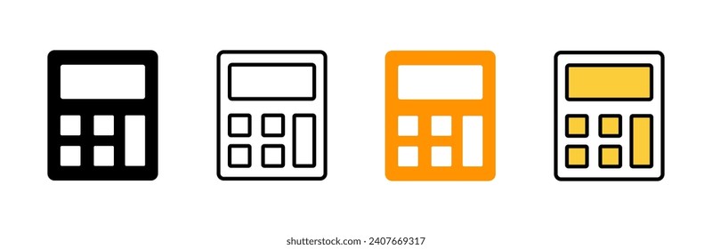 Calculator icon set vector. Accounting calculator sign and symbol.