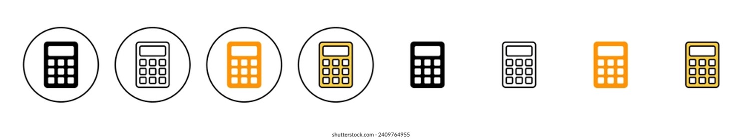 Calculator icon set vector. Accounting calculator sign and symbol.