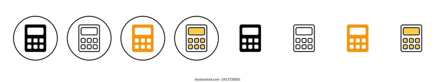 Calculator icon set vector. Accounting calculator sign and symbol.