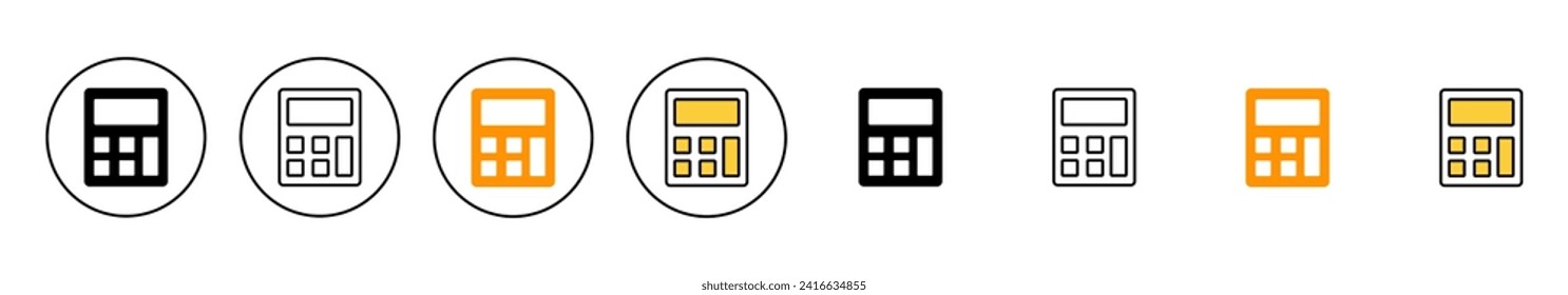 Calculator icon set vector. Accounting calculator sign and symbol.