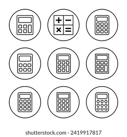 Calculator icon set vector. Accounting calculator sign and symbol.