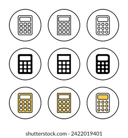 Calculator icon set vector. Accounting calculator sign and symbol.