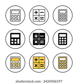 Calculator icon set vector. Accounting calculator sign and symbol.