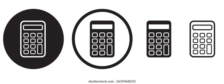 Vector de conjunto de iconos de calculadora. Signo y símbolo de la calculadora contable.