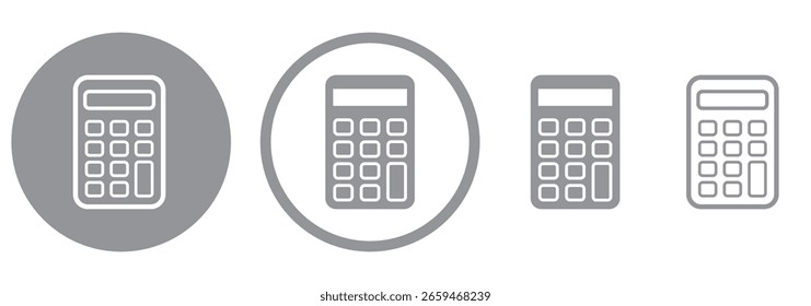 Vector de conjunto de iconos de calculadora. Signo y símbolo de la calculadora contable.