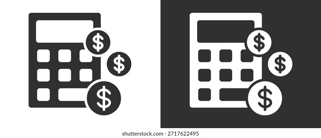 Calculator Icon Set Vector Collection Isolated In Black And White